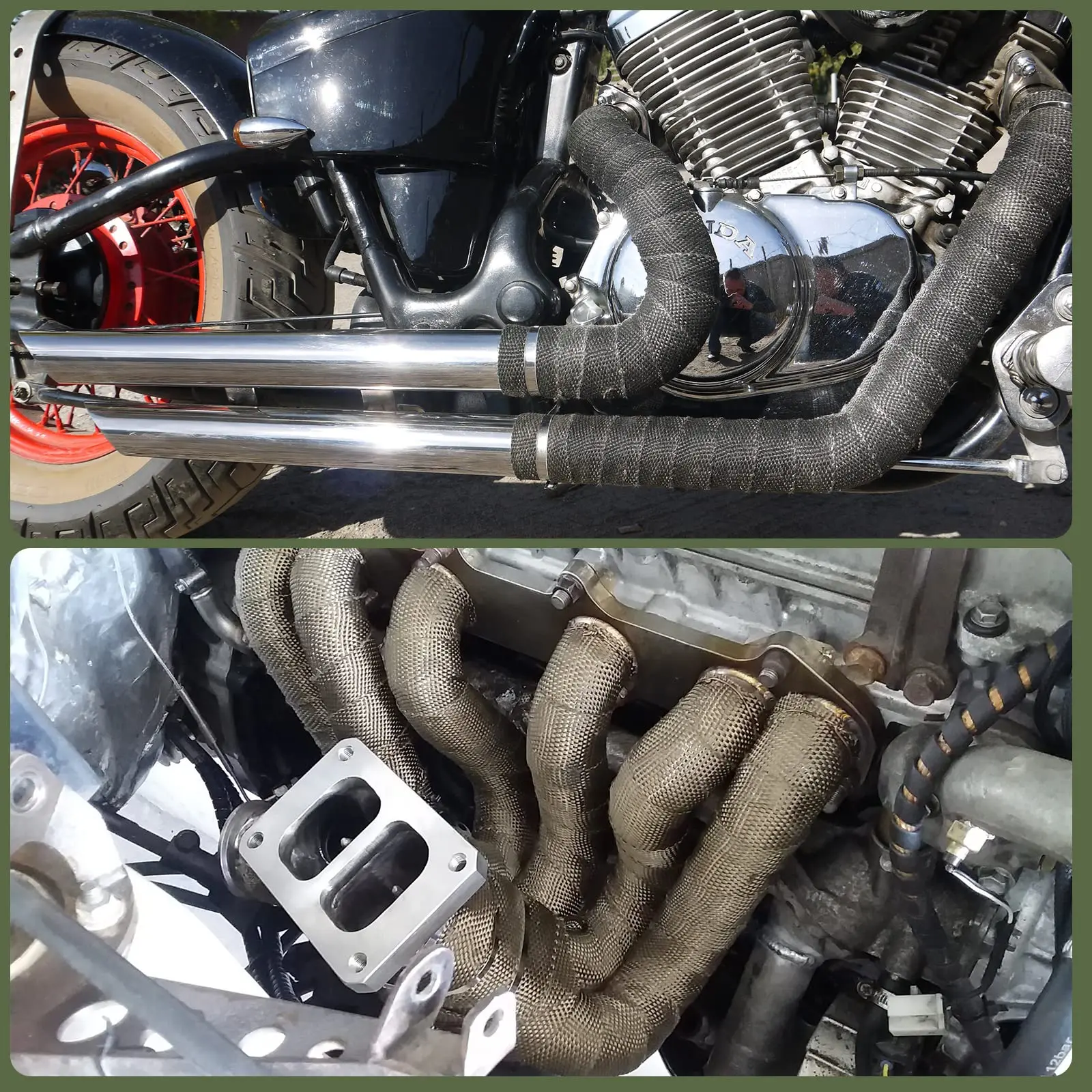 Titanium Basalt Fiberglass Exhaust Heat Wrap Tape For Header Pipe