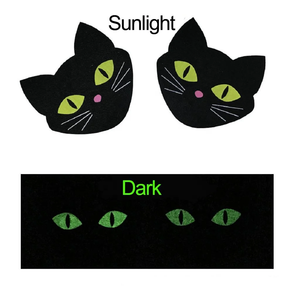 Disposable Cat Eye Glow in the Dark Cute Nipple Cover Pasties Sexy Women Fabric Pasties Underwear Accessories