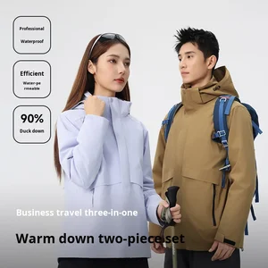 2026 Autumn Winter 3-in-1 Super Stylish Customizable Stand Zipper Windproof Waterproof Cold-Proof Outdoor Jacket for Men Women