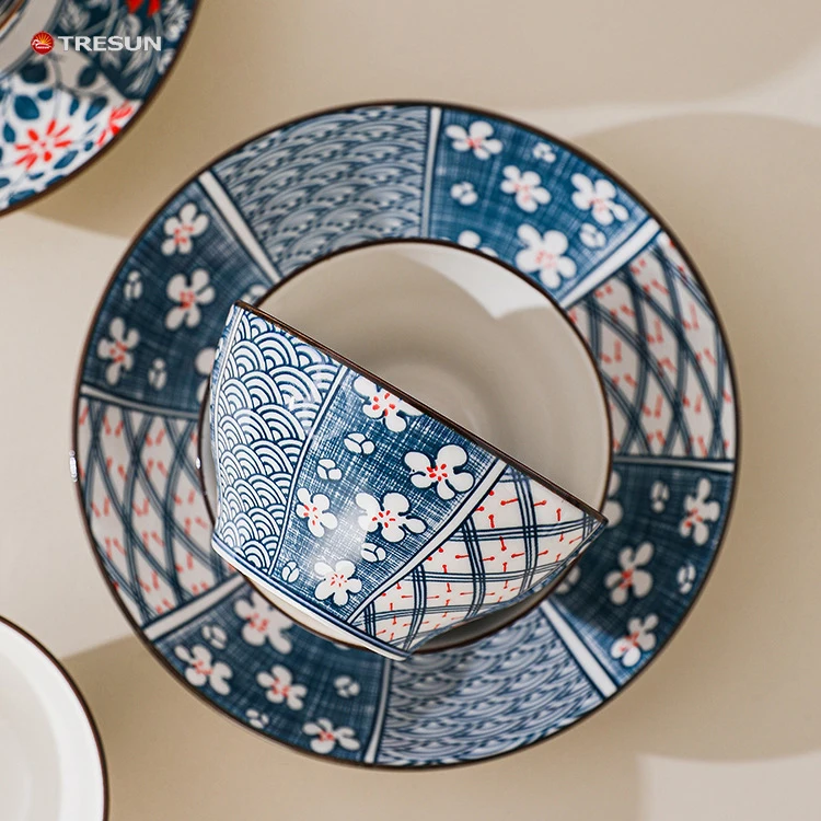 Recyclable Restaurant Microwave Custom Logo Serving Ceramic Japanese