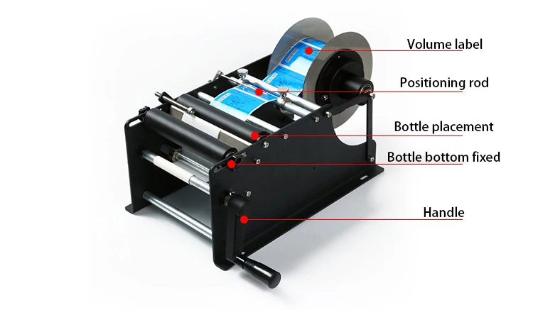 Manual Bopp Labeling Machine Bottle Jar Labeler Hand Applicator Pasting Label Machine for Small Business