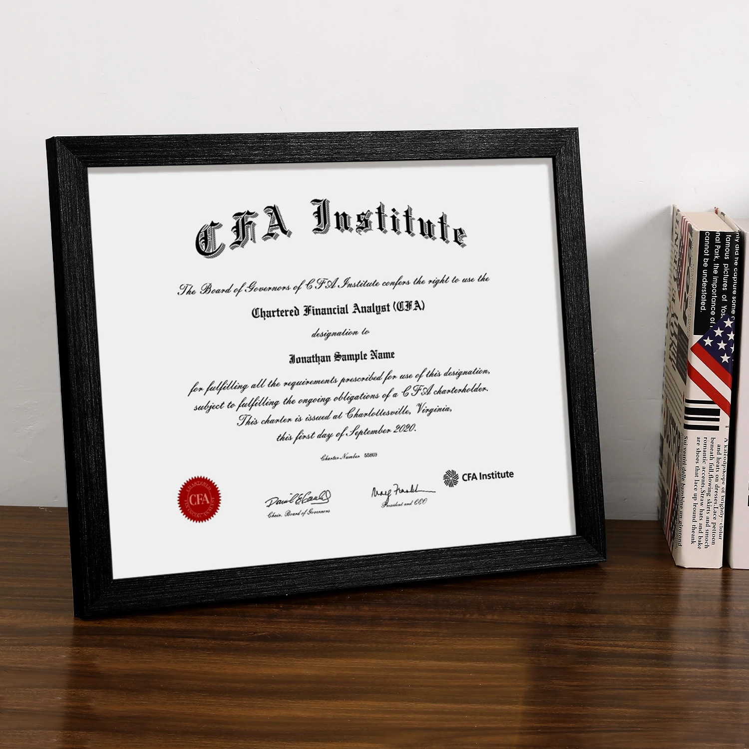 CFA Institute テキスト CFA Institute Diploma Frame in Legacy Black Cherry with