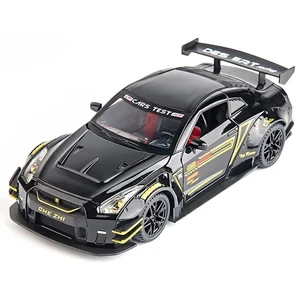 EPT Diecast Model Cars 1:24 Metal Nissan GTR Sports Car with Sound and Light Pullback Toy Model Decoration Alloy Model Car