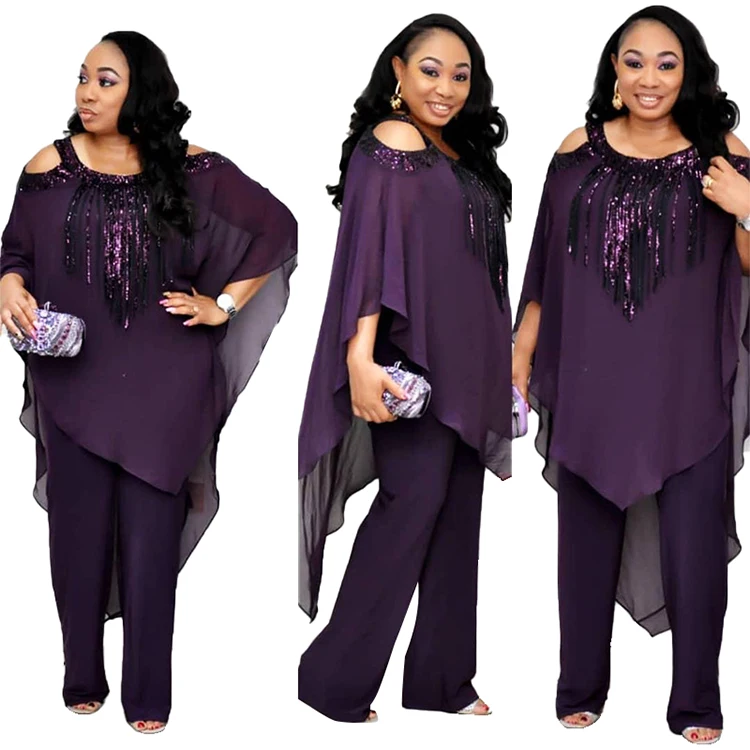 2020 African Fashion Plus Size Women Clothing Shoulder Cut Long Sleeve ...