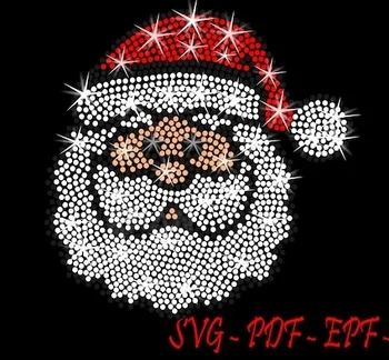 rhinestone heat transfers christmas hotfix motif design for T-shirt