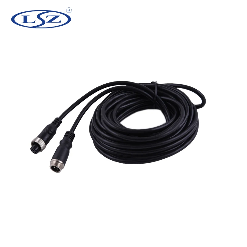 4 Pin Aviation Head Bus Monitor Cable Vehicle Security CCTV Camera Extension Cable 20M