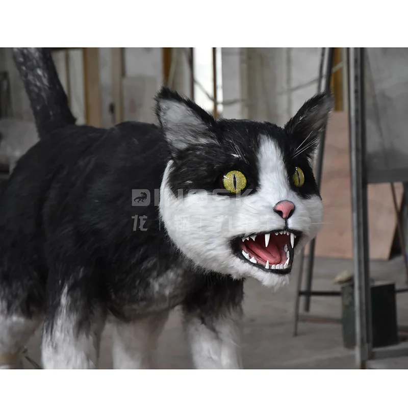 Amusement Theme Park Realistic Cat Animatronic Model Simulated Animal  Decoration Outdoor Exhibition