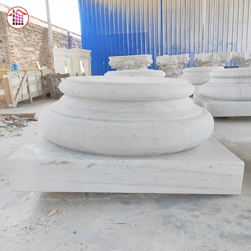 Limestone Column Pillar Window Surrounding Round Column Cladding Limestone Column Pillar