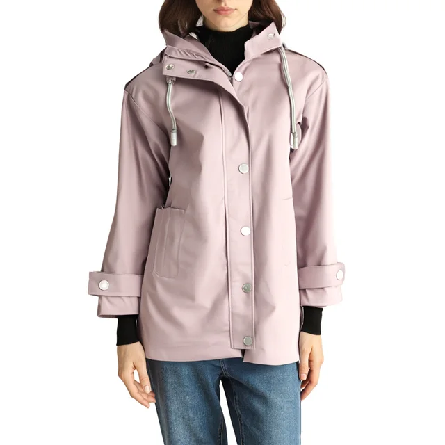 Boying Factory-Customized Women's Autumn Windproof Long-Sleeve Jacket with Hooded Design - Stylish Trench Coat Outerwear