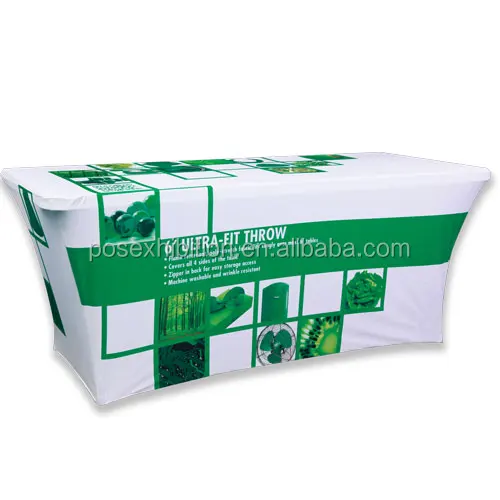 6ft Custom Designed Printed PVC Table Cloth Rectangular Satin Fabric with Logo Endless Pattern for Tradeshow