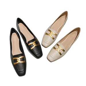 Foreign Style Fashion Single Shoes 2022 New Small square Head Shallow Mouth Floating Shoes Flat Bottom College Style Women's Sho