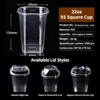 Bicchiere quadrato calibro 93mm - 22oz con coperchio (3 stili)