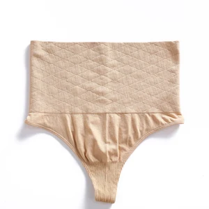 Factory Wholesale Breathable Seamless Women's Thong Panties Butt Lift Shaper Medium Control Herringbone Woven Underwear