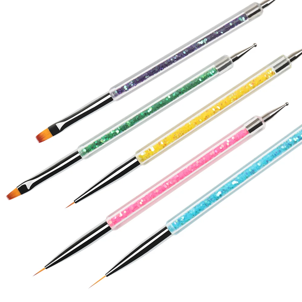 Bqan Double Head Uv Gel Painting Pen Drawing Acrylic Nail Brush Nail ...