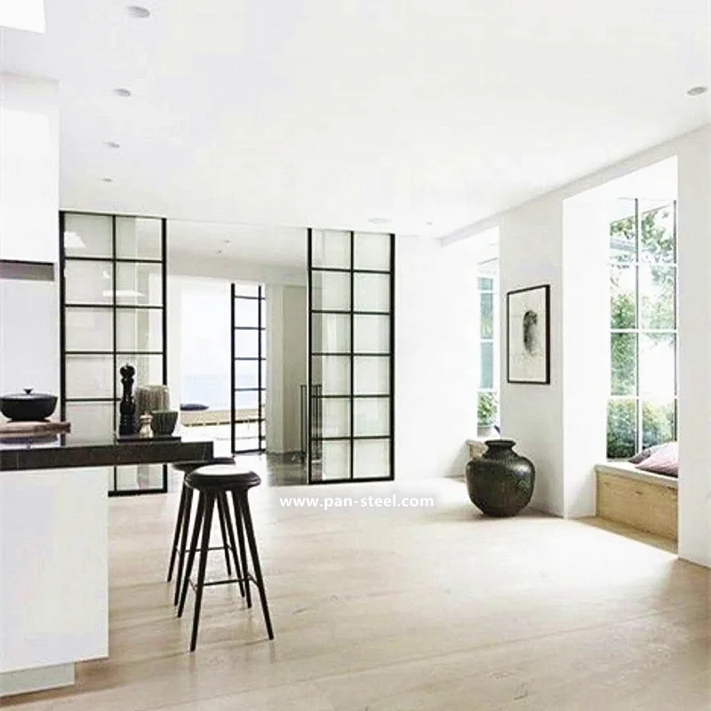 Двери внутренние двери, перегородки для комнаты, раздвижные стеклянные 2023 для внутренней отделки, лидер продаж, внутренние металлические стальные графические дизайнерские