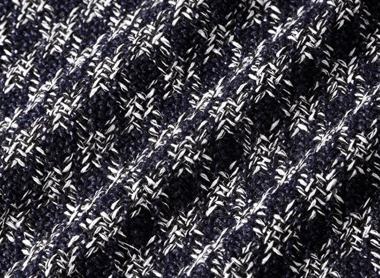 China Textile Wholesale Silver Silk Thread Woven Houndstooth Wool Tweed ...