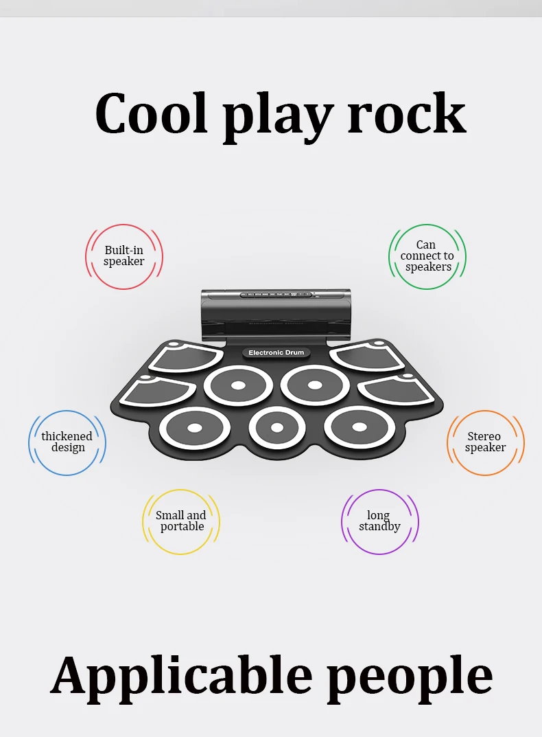 Konix MD760 edrum set usb midi digital drum kit practice pad drummer