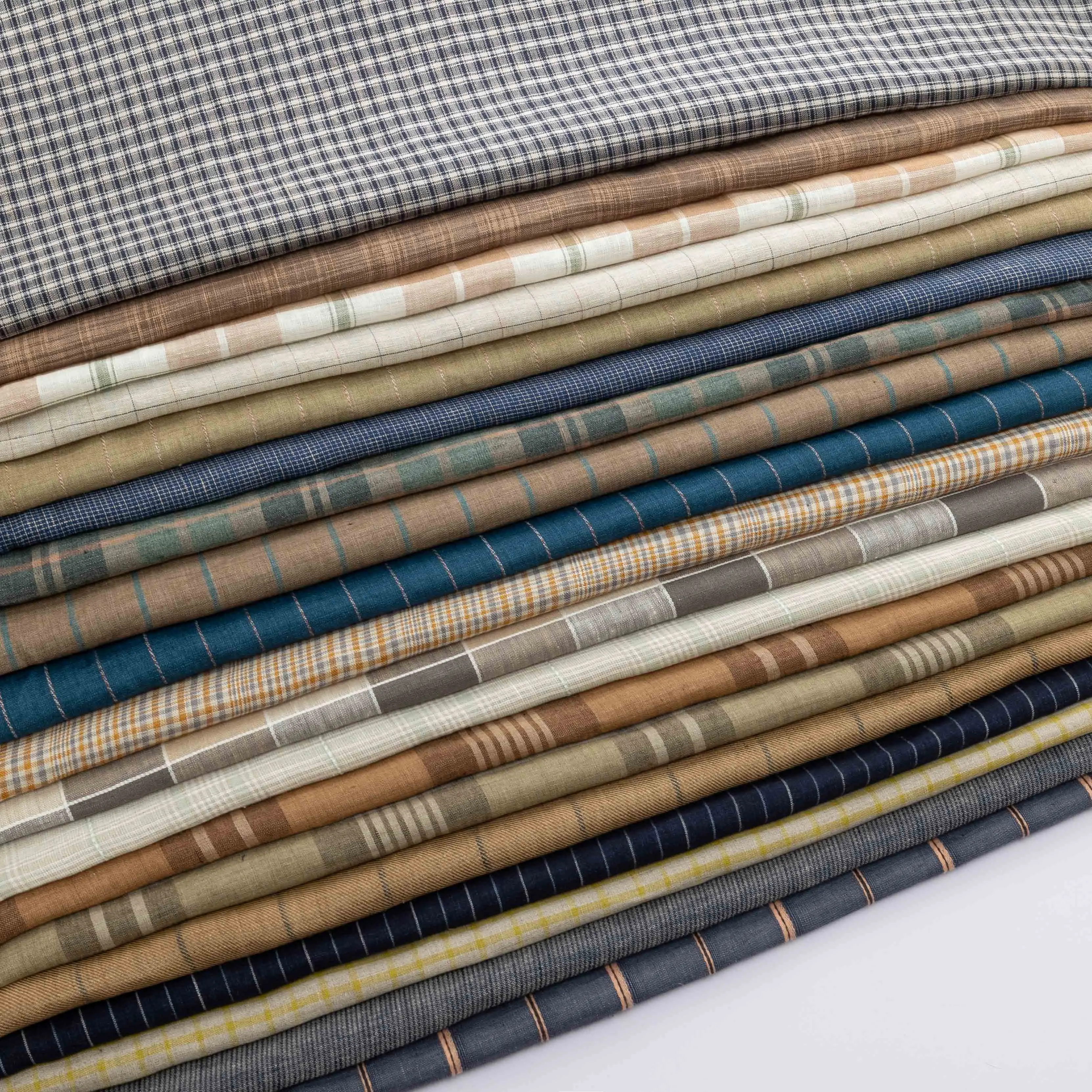 Оптовая продажа по заводской цене 55% хлопок 45% лен ткань dobby check для