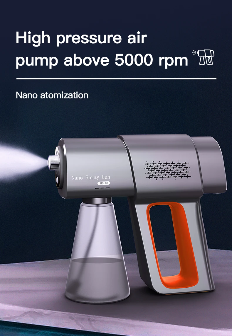 2021 New Cordless Steam Atomizing Sprayer Gun Nano Disinfection Spray Gun For Sterilization