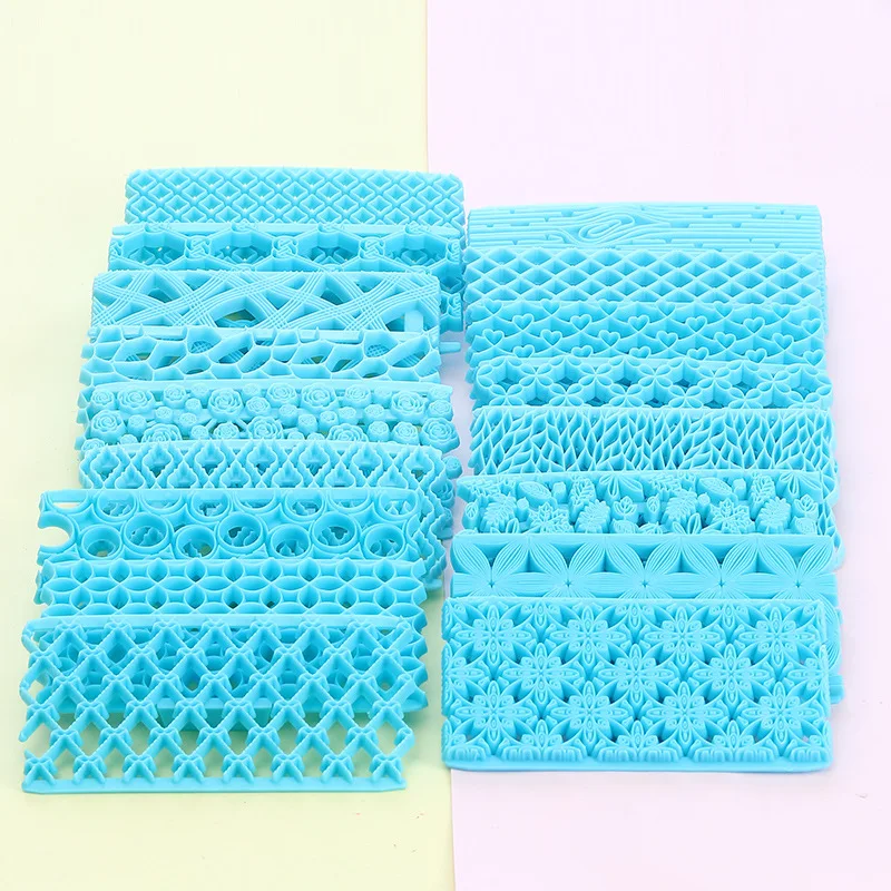 Fancy Designs Cookie Cutting Texture Silicone Model Pattern Fondant Cake Embossed Mold Cake Decorating Tool Stencils Cake
