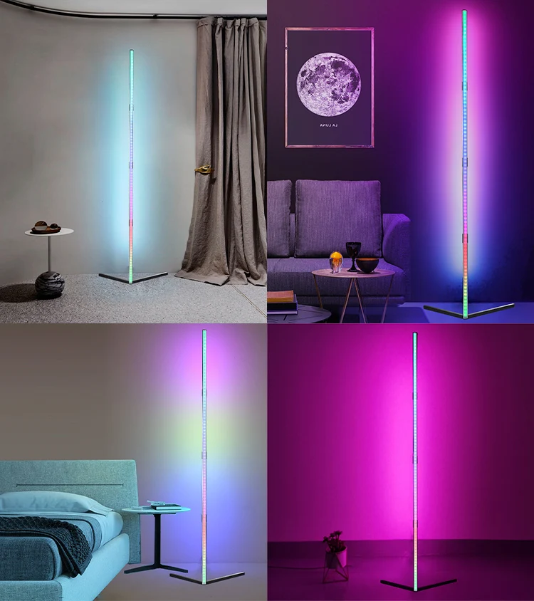 Lámpara Led De Esquina Con Control Remoto Para El Suelo,Luz Rgb Con