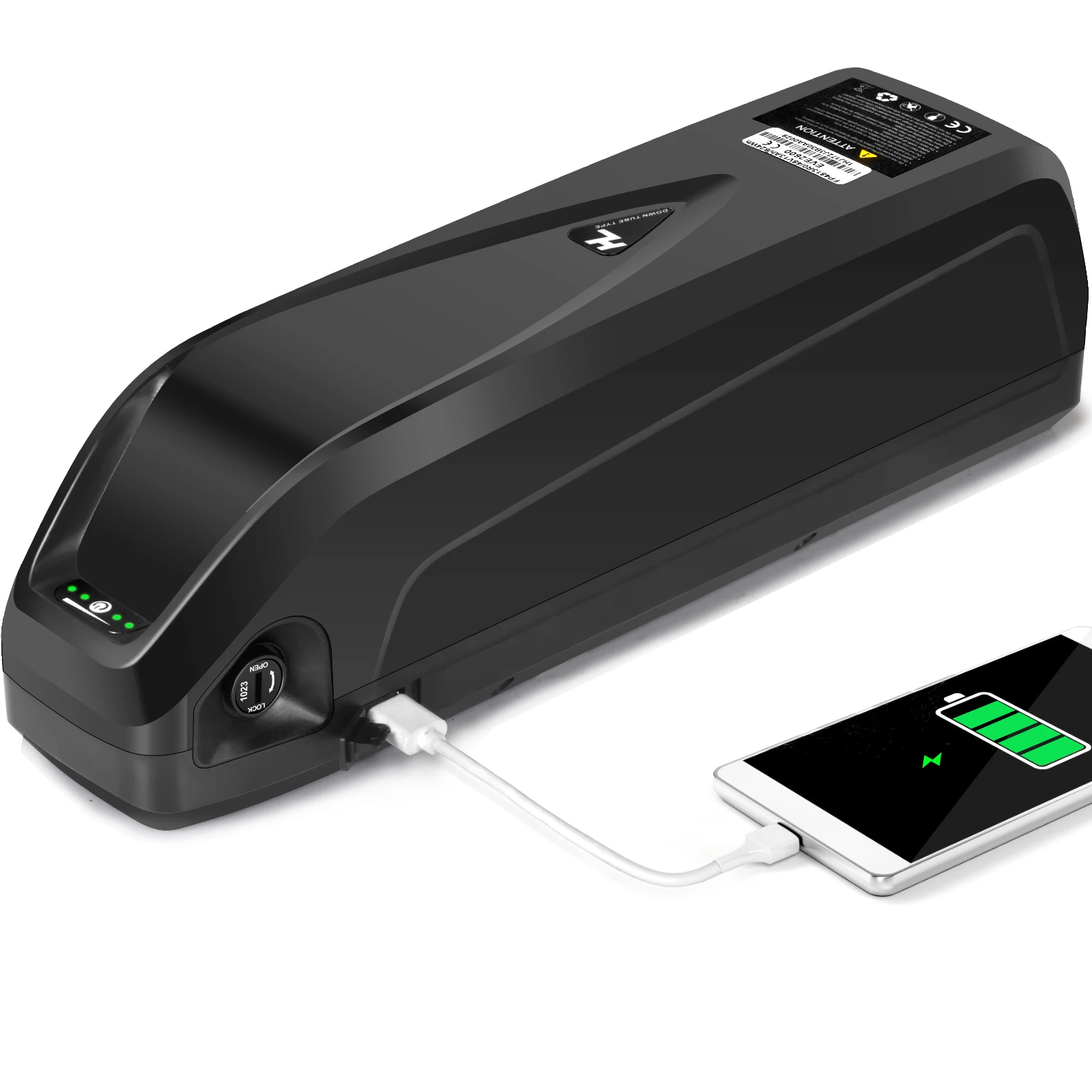 Batterie de vélo électrique 36v 15ah 48v 13ah Batterie de vélo de montagne au lithium-ion avec port USB Chargeur 2A BMS et plaque de base 24v 52v 48v