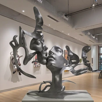 モダン抽象顔形状レジン彫刻 Amazon.co.jp: モダンな抽象彫刻 - イチョウの葉のデザインの樹脂製