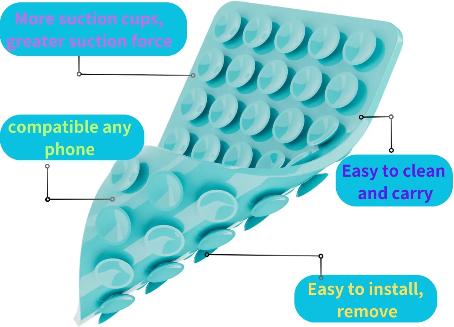 Double Sided Silicone Suction Phone Airplane Travel Essentials Phone Holder Accessories Compatible Hands Free