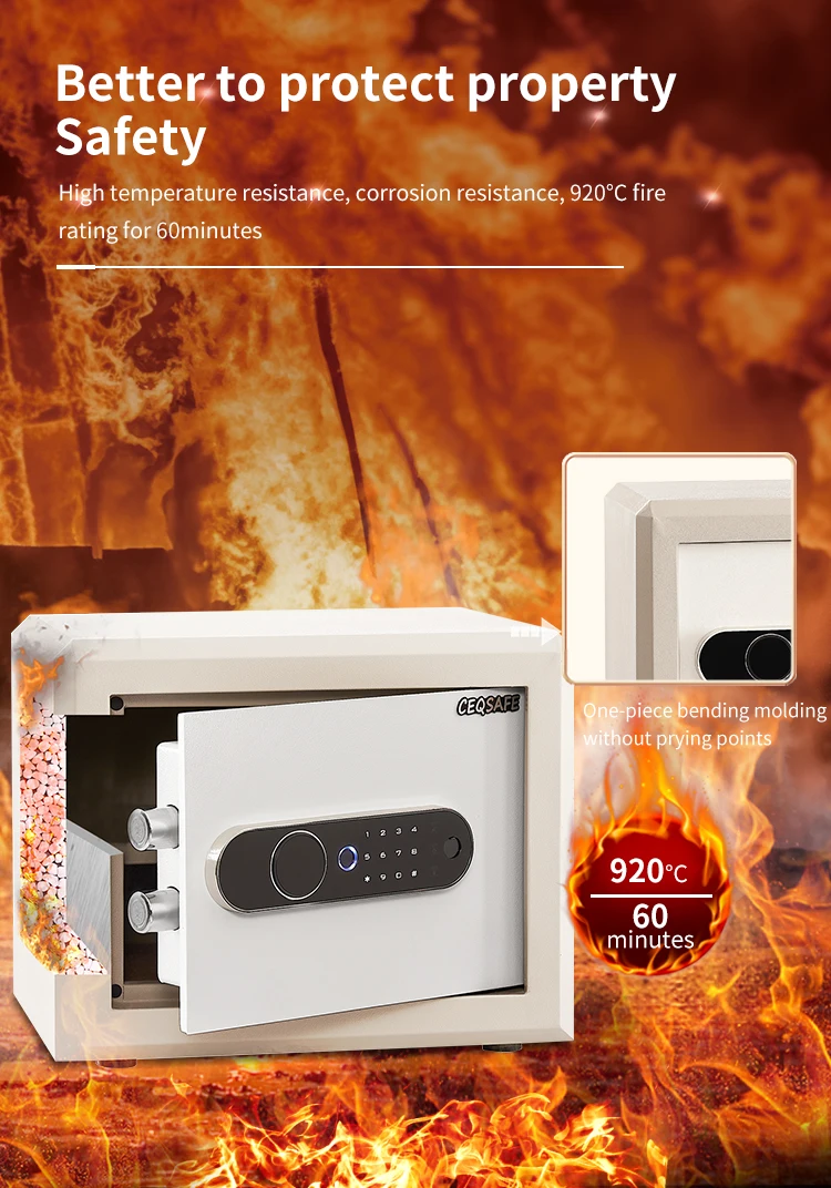 CEQSAFE High Quality Fingerprint Safe Digital Mini Fireproof Biometric Safe Box factory