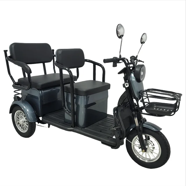 Promotion 3 Seater Adult Electric Tricycle Grey Electric Tricycle with Pedals Electric Tricycle