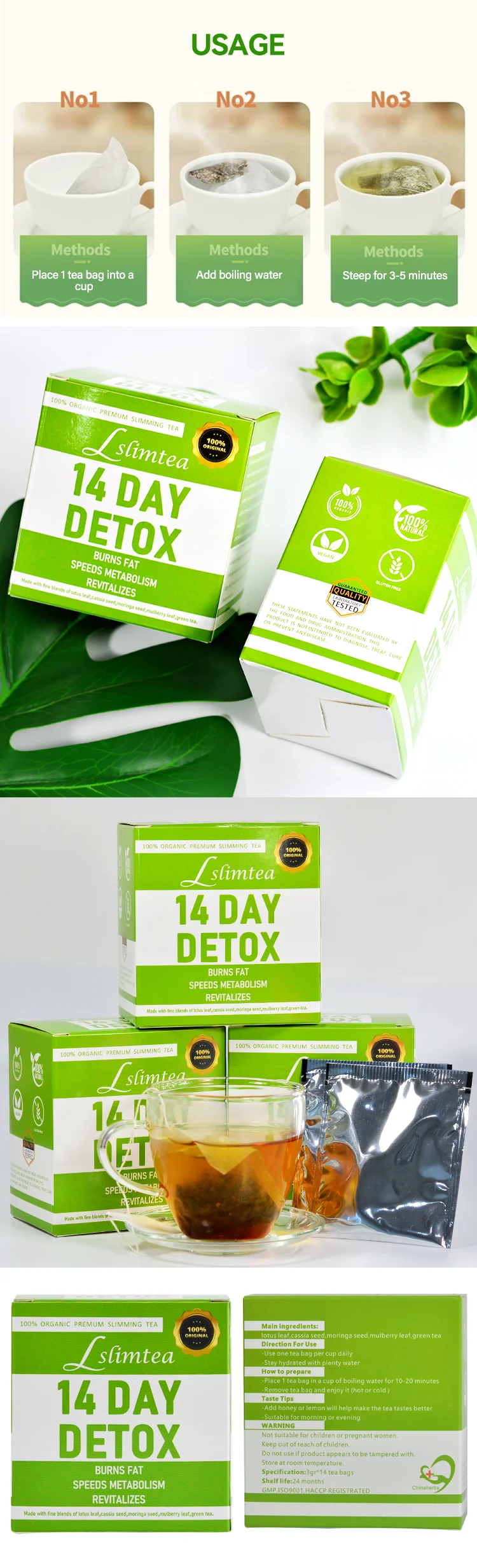 2x14 Days Tea Burn Weight Loss Slimming Detox Diet Fat Burner Chinese Slim  Tea