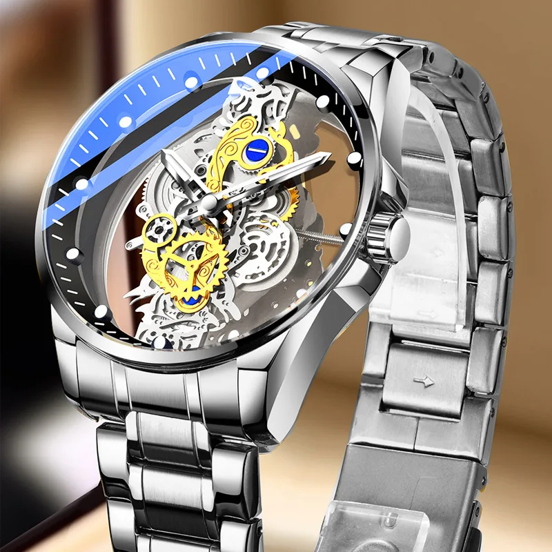 520 Aleación de cuarzo al por mayor reloj de pulsera de acero inoxidable  hombres de lujo moissanite Metal pulido reloj para hombres reloj hombre - Main Image