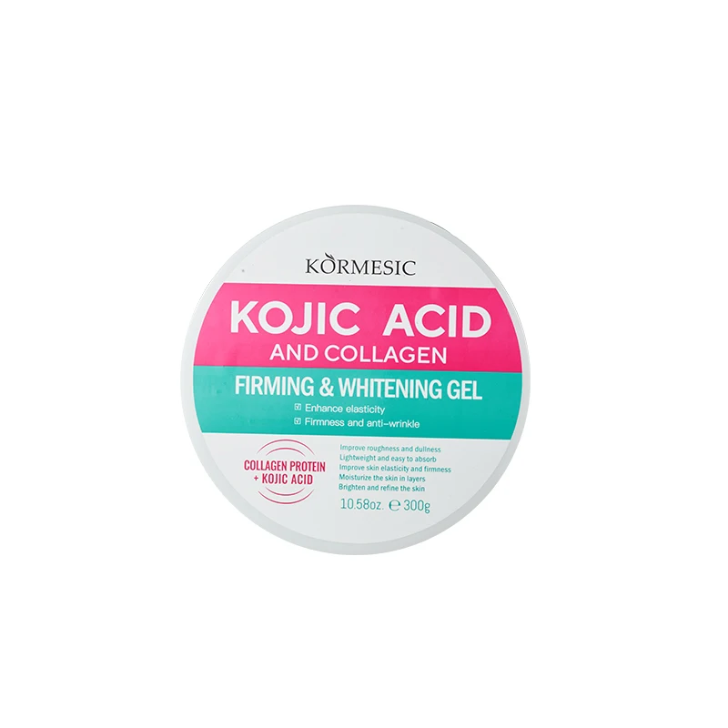 KORMESIC Private Label Custom OEM Wholesale 300g Kojic Acid Collagen Firming Whitening Gel Face Care Beauty Facial Gel