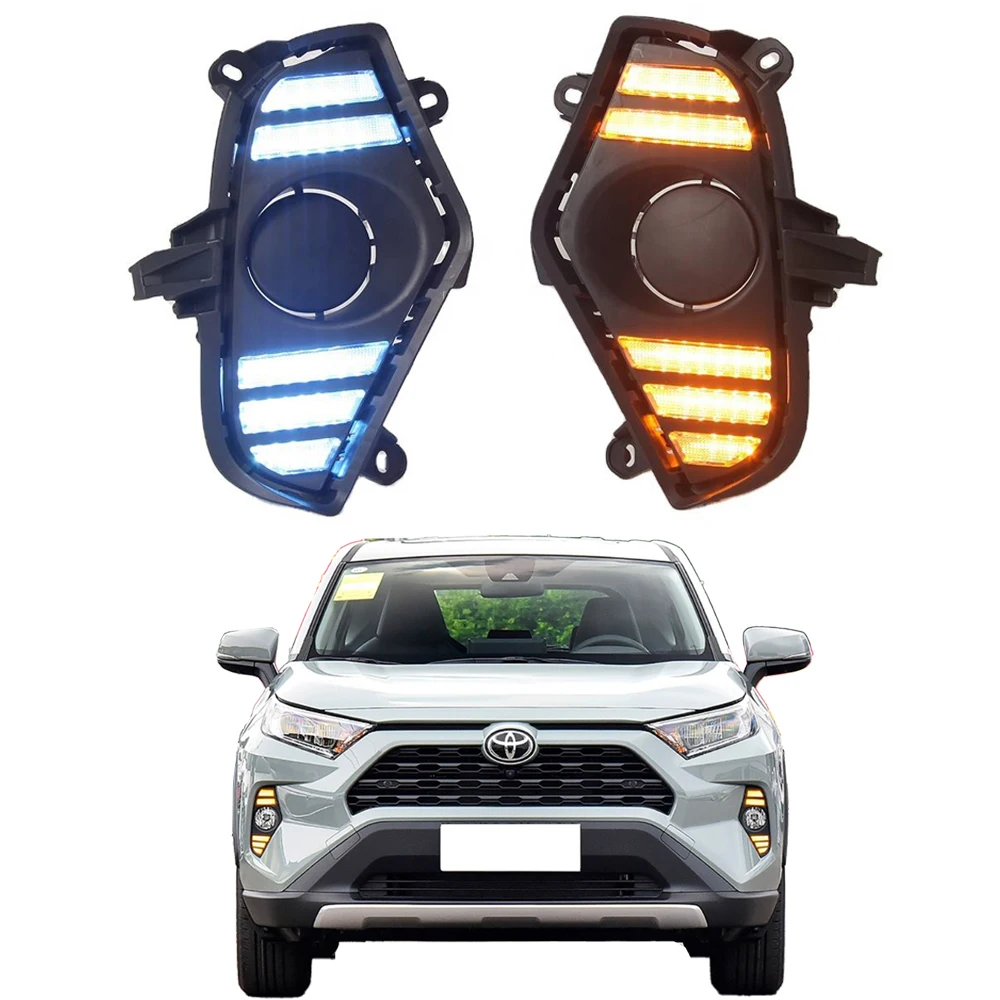 トヨタ RAV4 2019-2021 用 LED デイタイムランニングライト 防水 5000lm