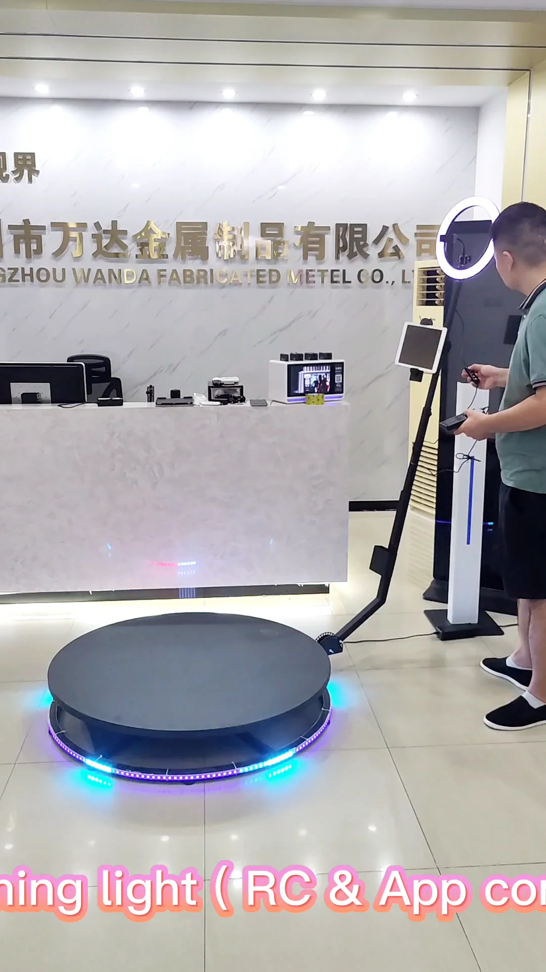 Tempered Glass Led 360 Degree Photo Booth Automatic Rotating With Rgb ...