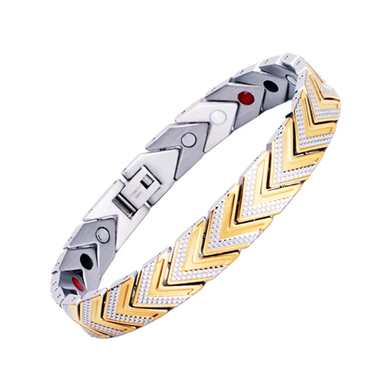 Amega Bio Magnetic Bracelet with Negative Ion Stainless Steel Scalar Energy Jewelry Trendy Style for Gifts