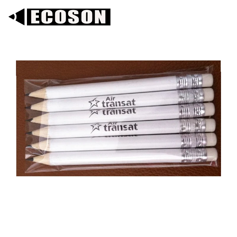 Цветной деревянный рекламный короткий Шестигранный Карандаш Для Гольфа HB круглый шестигранный треугольный полуиндивидуальный карандаш