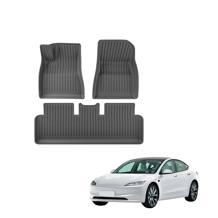 Tesla Model 3 aksesuarlari uchun avto interyer pol mati LHD TPE suvga chidamli rezina pol devori oyoq pad ichki aksesuar