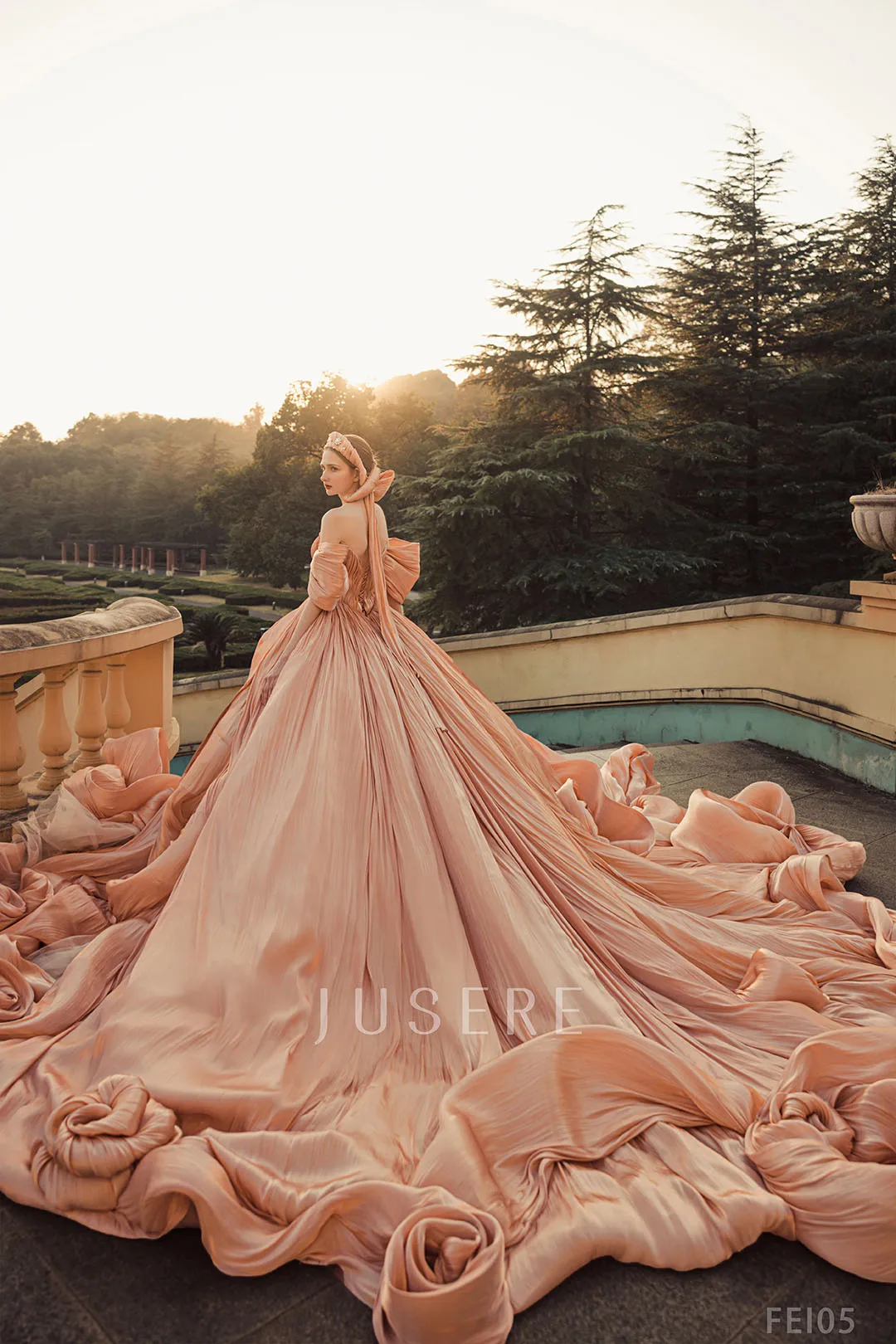 jusere wedding and evening dresses Models present wedding dress during China Fashion Week