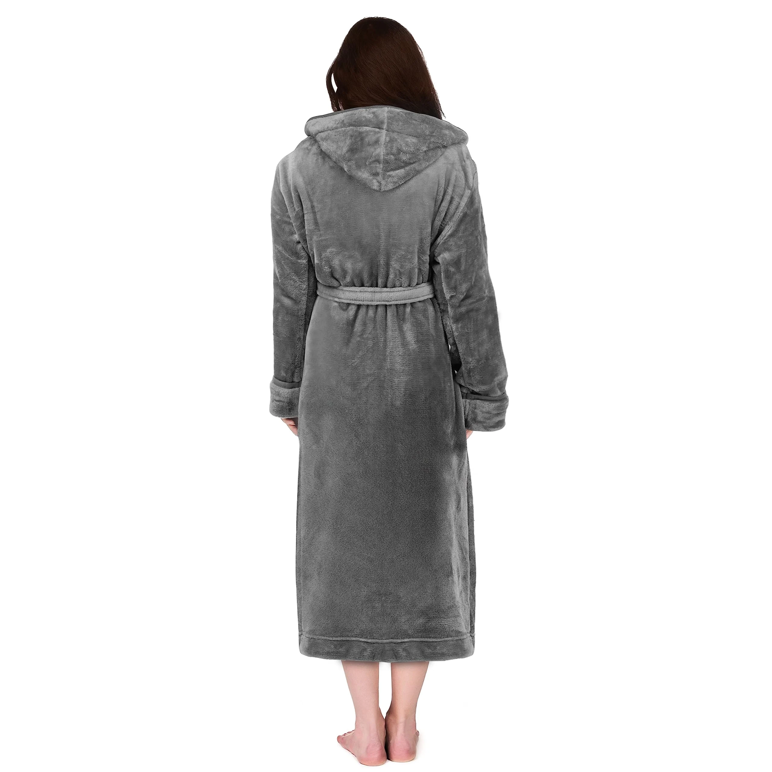 OEM Design Gift Soft Fluffy Adjustable waistband Multicolor Women's hooded Flannel bathrobe Flannel Long bathrobe luxury supplier