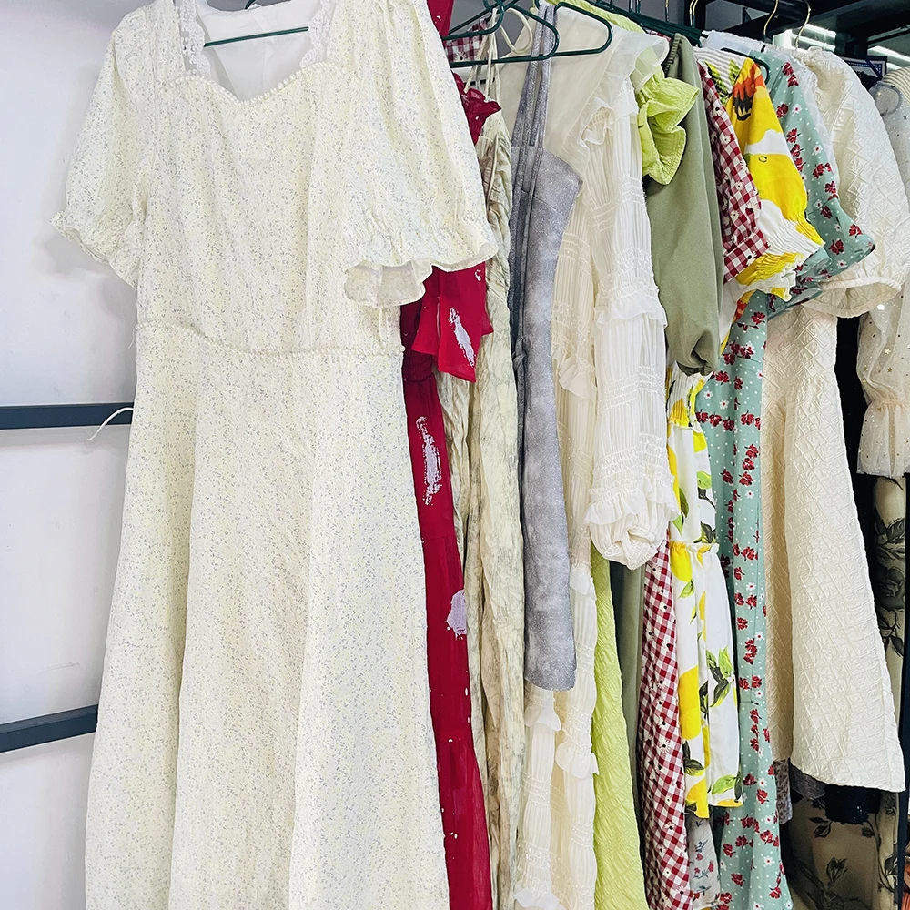 Summer Thrift Korean Used Clothing Cotton Second Hand Long Dress Used Dress  in Bales for Women Adults Mixed Colors