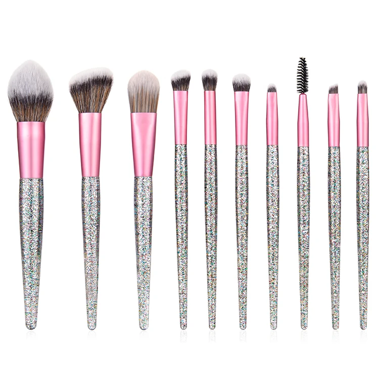 2020 Hot Selling 10pcs Sets Colorful Eye Makeup Brush Diamond Makeup Brushes Set