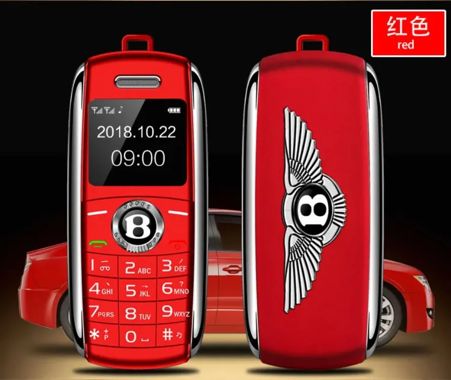 Cute Mini Car Key Mini Phone Dual Sim Card and Keypad Magic Voice Dialer MP3     Mobile Cellphone