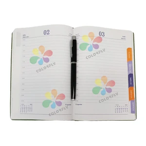 Different Color Customized Design  Perfect Binding Custom  A5 Pu Leather Daily Single Line  Notebook With Pen