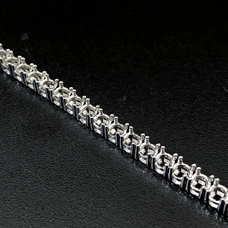 Factory Custom 3mm Tennis Chain Mounting Settings S925 Silver 9k 10k 14k 18k Gold Moissanite Labl Diamond Tennis Chain Bracelet