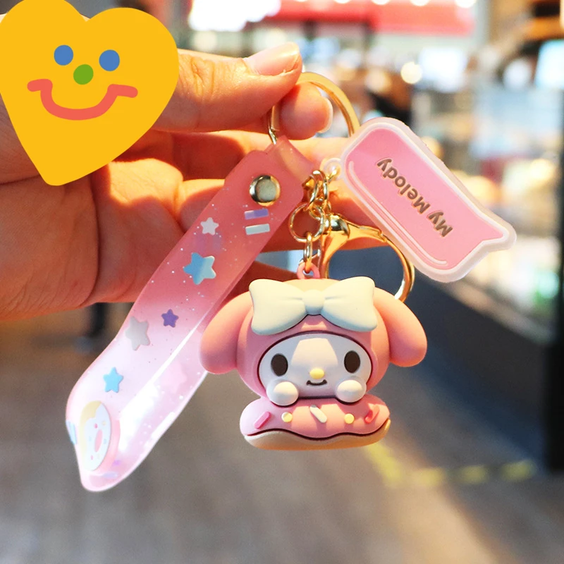 Wholesale Wholesale Donut Hello Kitty Kuromi Melody 3D Keychain hanging  decoration car pendant key chain small gift From m.