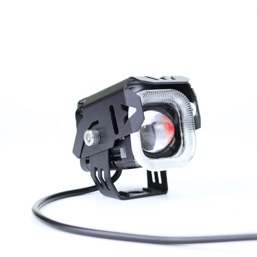 TIYPEOR Motorcycle Devil Eye Daytime Light Mini Spotlight High Power Bright Aluminum Auxiliary Headlight High/Lo Beam Fog Light