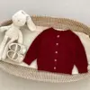 Cherry red cardigan