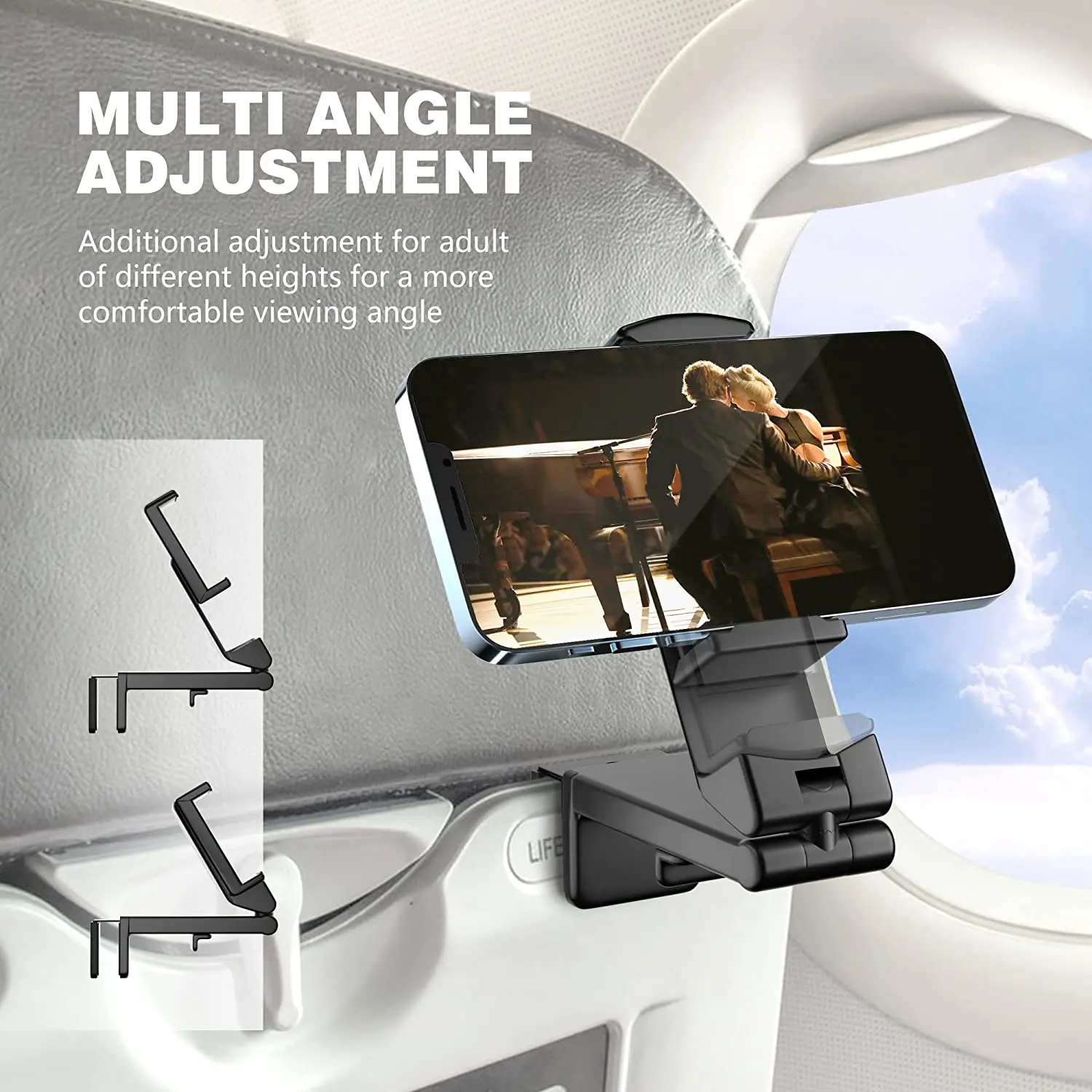 Universal Foldable Airplane In Flight Phone Mount Handsfree Phone