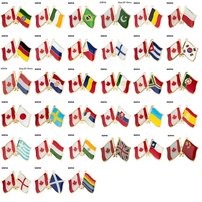High Quality Custom Logo Pattern Country Flag Brooches American Brooch Double Sided Soft Enamel Pin Badge Lapel Pins for Suit